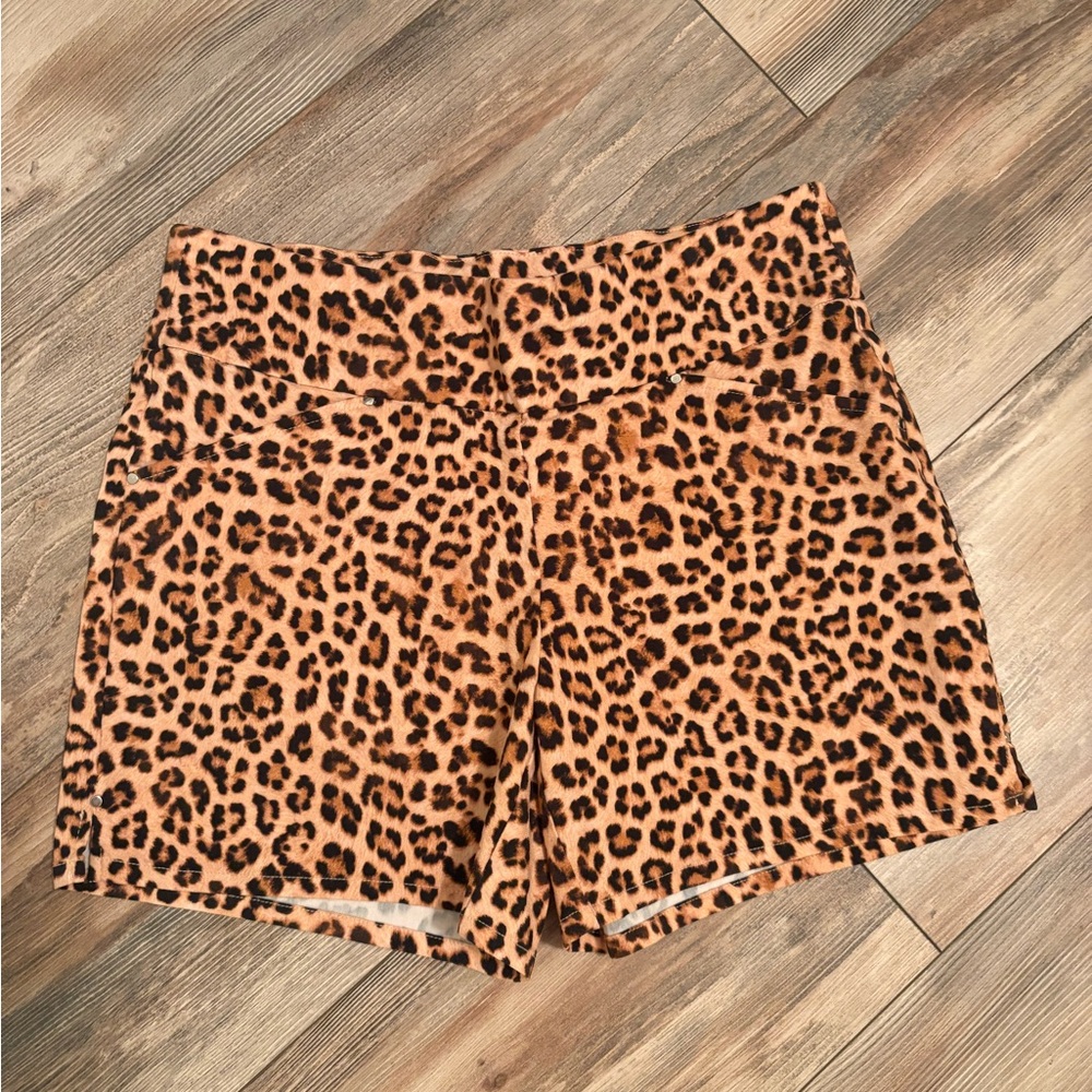 INC International Concepts Leopard Print High Waist Shorts